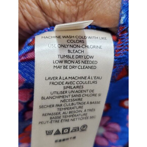 Free People Daisy Jane Mini Dress Botanical Combo Floral Tie Neck Size Small - Picture 14 of 16